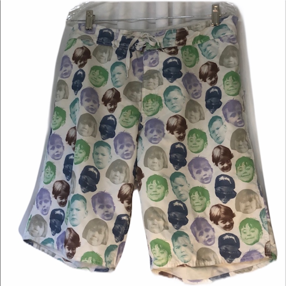 Vintage Stussy Faces Swim Trunks Men’s 34
